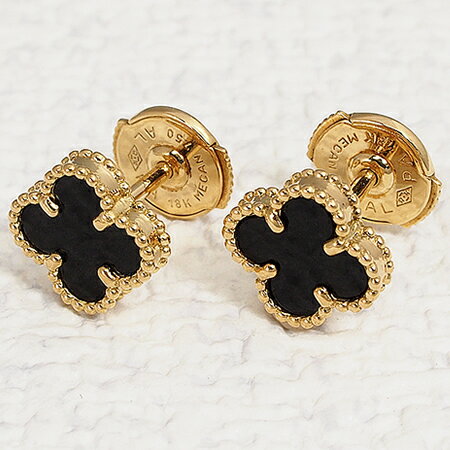 ◆ミウラ◆ヴァンクリーフ＆アーペル Van Cleef＆Arpels オニキス スウィート アルハンブラ ピアス K18YG ★【中古】【smtb-TD】【saitama】【楽ギフ_包装】のサムネイル