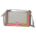 ◆ミウラ◆【大幅値下げ!】シャネル CHANEL ボーイシャネル マトラッセ ナイロン チェーン ショルダーバッグ ★【中古】【smtb-TD】【saitama...