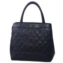 ◆ミウラ◆ 【大幅値下げ!】シャネル CHANEL マトラッセ トートバッグ ブラック レザー★【中古】【smtb-TD】【saitama】