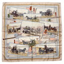 ◆ミウラ◆ エルメス HERMES カレ90 馬車 写真柄 スカーフ シルク100%【中古】【smtb-TD】【saitama】