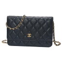 ◆ミウラ◆ シャネル CHANEL マトラッセ チェーン ウォレット ショルダーバッグ A33814 ブラック キャビアスキン【中古】【smtb-TD】【sai...
