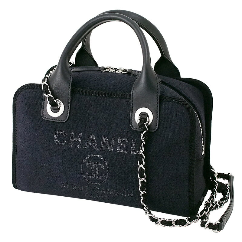 ◆ミウラ◆ シャネル CHANEL ドーヴィル ボーリングバッグ A92750 ネイビー【中古】【smtb-TD】【saitama】