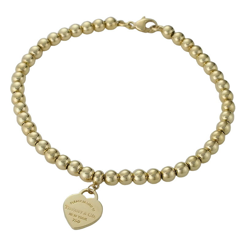 ◆ミウラ◆ ティファニー TIFFANY&Co. リターントゥ ハートタグ ブレスレット K18YG ビーズ 仕上済 60128929【中古】【smtb-TD】【saitama】
