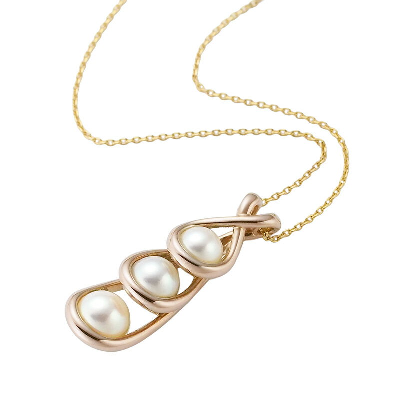 Pearl - ◆ミウラ◆ タサキ TASAKI K18 サクラゴールド 3Pパール ネックレス【中古】【smtb-TD】【saitama】