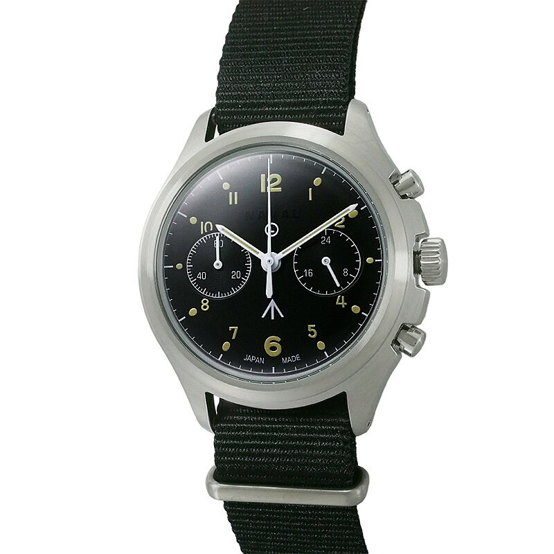 ◆ミウラ◆ ナバルウォッチ NAVAL WATCH ミリタリーウォッチ ブリティッシュ ロイヤル エアフォース クロノグラフ クオーツ 新品 MIL.-07 SV/BK【smtb-TD】【saitama】