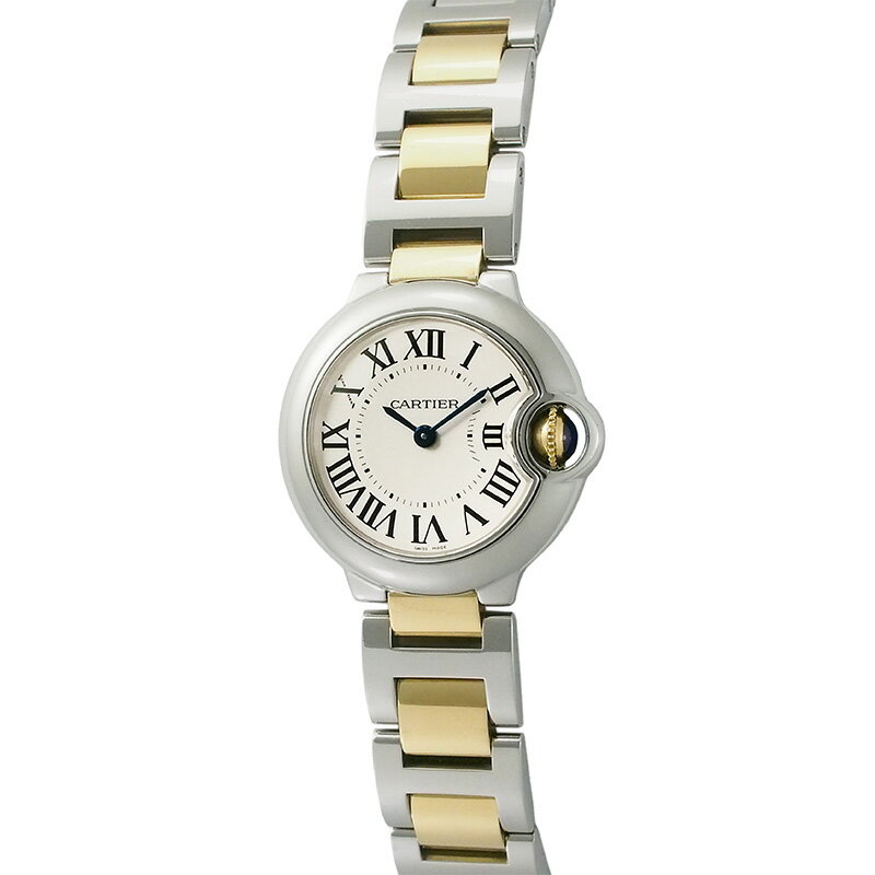 ◆ミウラ◆ カルティエ Cartier バロンブルー SM レディース SS/YG クオーツ 仕上/電池交換済 W69007Z3【中古】【smtb-TD】【saitama】