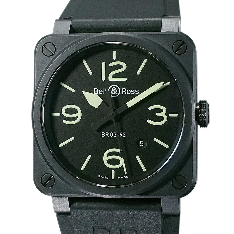 乐天商城 - ベル＆ロス BELL＆ROSS ナイトラム BR03-92CBL 自動巻 箱・保証書付 中古 腕時計