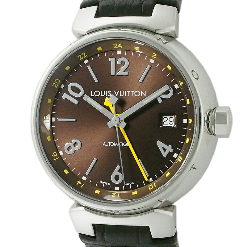 LANCASTER - ルイ・ヴィトン LOUIS VUITTON タンブール GMT SS 自動巻 Q1131 国内正規 保証書付 中古 腕時計