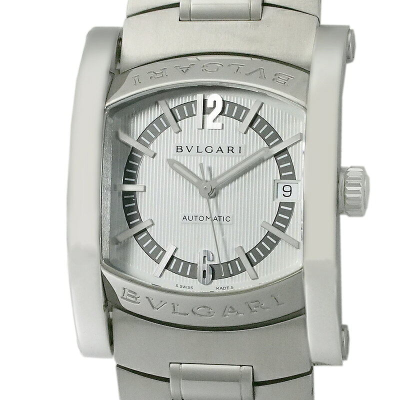 ブルガリ BVLGARI アショーマ44 白 SS 自動巻 AA44S 箱付 仕上済 中古 腕時計