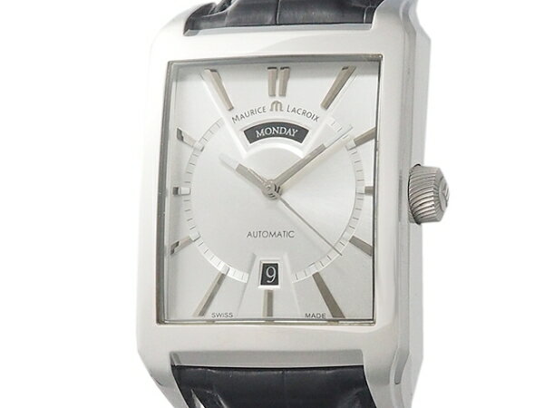 モーリスラクロア ポントス レクタンギュラー デイデイト PT6237-SS001-13E 箱・保証書付 中古 腕時計