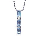 【中古】K18WG ネックレス アクアマリン0.77ct ダイヤモンド0.05ctメレダイヤ 総重量2.2g 色石 ホワイトゴールド 極細チェーン カットボールチェーン幅0.8mm R36-250517【送料無料】