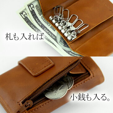 キーケース 財布 メンズ ブランド 革 おしゃれ カード入れ 金具 6連 革 ファスナー 小銭入れ付き ブランド 小銭入れ 小銭 ミニ財布 ファスナー 本革 キーケース 札入れ レディース キーケース 機能性 レザー カード 金具 コンパクト スマート リング 小さい コンパクト
