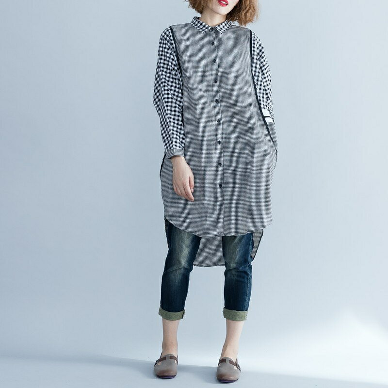 シャツ ワンピース ブラウス コーデ チェック柄 長袖 レディース 大きいサイズ きれいめ 秋ミモレ ロングシャツ 無地 チュニック シャツワンピ ホワイトデー...