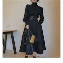 THOM WILLS セットアップ レディース 秋 冬 セットアップ 2点セット レディース パフスリーブ OL 秋冬 オシャレ タートル Aライン スカート ...