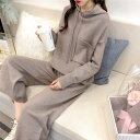 ニットセットアップ パンツセット ニット レディース 秋 冬 上下セット トップス ワイドパンツ ニットパンツ ニットセーター ガウチョパンツ 無地 ゆったり 40代 ホワイトデー