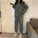 ルームウェア セットアップ レディース 長袖 パジャマ 春秋 Tシャツパジャマ 韓国風 寝巻き ゆったり 2点上下セット ホワイトデー プレゼント 母の日