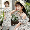 子供服 ワンピース 半袖 春夏 女の子 キッズワンピース シフォンワンピース 花柄 肩出し チュニック 子供ドレス ジュニア おしゃれ 可愛い 涼しい ビーチ ...