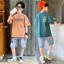 子供服 セットアップ 夏 男の子 ジャージ キッズ 韓国子供服 上下セット 2点セット 半袖 Tシャツ パンツ ベビー服 男児 デニムパンツ おしゃれ 通学着 ...