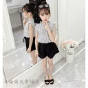 韓国こども服 セットアップ 子供服 上下 2点セット半袖Tシャツ トップス パンツ カジュアルパンツ サルエル 女の子 可愛いスタイル シンプル Tシャツ+パン...