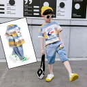 子供服 セットアップ 夏 男の子 ジャージ キッズ 韓国子供服 上下セット 2点セット 半袖 Tシャツ パンツ ベビー服 男児 おしゃれ 通学着 通園着 ホワイ...