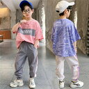 子供服 セットアップ 夏 男の子 ジャージ キッズ 韓国子供服 上下セット 2点セット 半袖 Tシャツ パンツ ベビー服 男児 おしゃれ 通学着 通園着 新品 ...