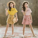 子供服 セットアップ キッズ 女の子 韓国子供服 上下セット 2点セット トップス 半袖 Tシャツ スカートセット 可愛い 春夏 通学着 通園着 ホワイトデー