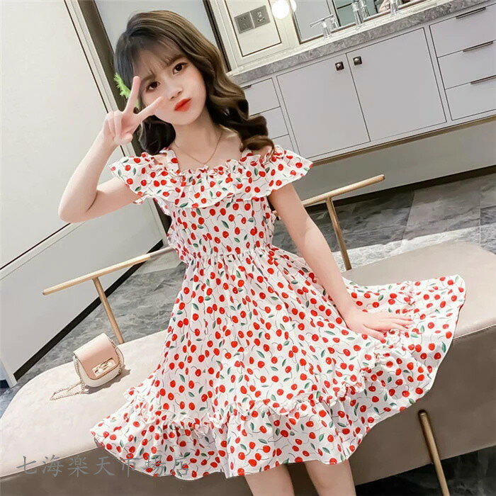 花柄 子供服 ワンピース 半袖 春夏 女の子 肩出し キッズワンピース ロングワンピース チュニック 子供ドレス ジュニア おしゃれ 可愛い 薄手 新品 150...