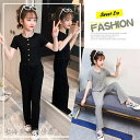 子供服 セットアップ キッズ 女の子 半袖 春夏 2点セット 上下セット Tシャツ 薄手 ハーフパンツ おしゃれ カジュアル 涼しい 可愛い ジャージ 新品 ホ...