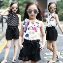 子供服 セットアップ キッズ 女の子 春夏 2点セット 上下セット Tシャツ ノースリーブ ショートパンツ 薄手 おしゃれ カジュアル 涼しい 可愛い 新品 1...
