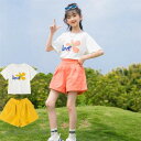 love 花 柄 セットアップ 韓国こども服 子供服 上下 2点セット 半袖Tシャツ トップス パンツ カジュアルパンツ サルエル 女の子 可愛いスタイル シン...