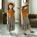 子供服 セットアップ キッズ 女の子 春夏 2点セット 上下セット Tシャツ 半袖 スカート ロング丈 花柄 薄手 おしゃれ カジュアル 涼しい 可愛い 新品 ...