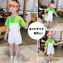 子供服 セットアップ キッズ 女の子 半袖 2点セット 上下セット Tシャツ 薄手 ショートパンツ おしゃれ カジュアル 涼しい 可愛い ジャージ 新品 グリー...