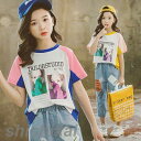 子供服 セットアップ 女の子 韓国子供服 キッズ ジュニア 春夏 上下セット 2点セット 半袖 Tシャツ デニムパンツ 長ズボン 薄手 可愛い おしゃれ 通学着...
