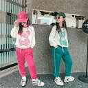 子供服 セットアップ キッズ 女の子 長袖 春秋 上下セット トップス Tシャツ パーカー ロングパンツ 子供ジャージ スポーツウェア 運動着 おしゃれ 可愛い...