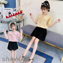 子供服 セットアップ キッズ 女の子 韓国子供服 上下セット 2点セット トップス 半袖 Tシャツ ショートパンツ 可愛い 春夏 通学着 通園着 ホワイトデー