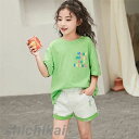 子供服 セットアップ キッズ 女の子 半袖 2点セット 上下セット Tシャツ 薄手 ショートパンツ おしゃれ カジュアル 涼しい 可愛い ジャージ 新品 かわいい 女の子らしい ホワイトデー