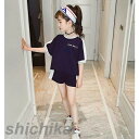 ジャージ キッズ 女子 上下 半袖 春夏 子供服 セットアップ 2点セット Tシャツ パーカー ショートパンツ スポーツウェア 運動着 可愛 シンプルい おしゃ...