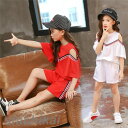 短納期 子供服 セットアップ キッズ 女の子 半袖 2点セット 上下セット Tシャツ 薄手 ショートパンツ おしゃれ カジュアル 涼しい 可愛い ジャージ 新品...