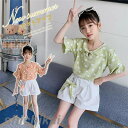子供服 セットアップ キッズ 女の子 半袖 2点セット 上下セット Tシャツ 薄手 ショートパンツ おしゃれ カジュアル 涼しい 可愛い ジャージ 新品 ホワイ...