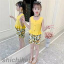 子供服 セットアップ キッズ 女の子 ノースリーブ 春夏 2点セット 上下セット Tシャツ 薄手 ショートパンツ おしゃれ カジュアル 涼しい 可愛い ジャージ...