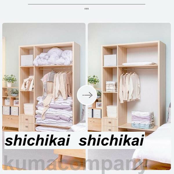 衣料品・雑貨の専門店七海の衣類 圧縮袋 掃除機不要 2枚セット ダウン カーテン シーツ セーター 収納袋 大容量 衣替え 押し入れ 収納 防虫 防カビ 防ダニ｜アングル2