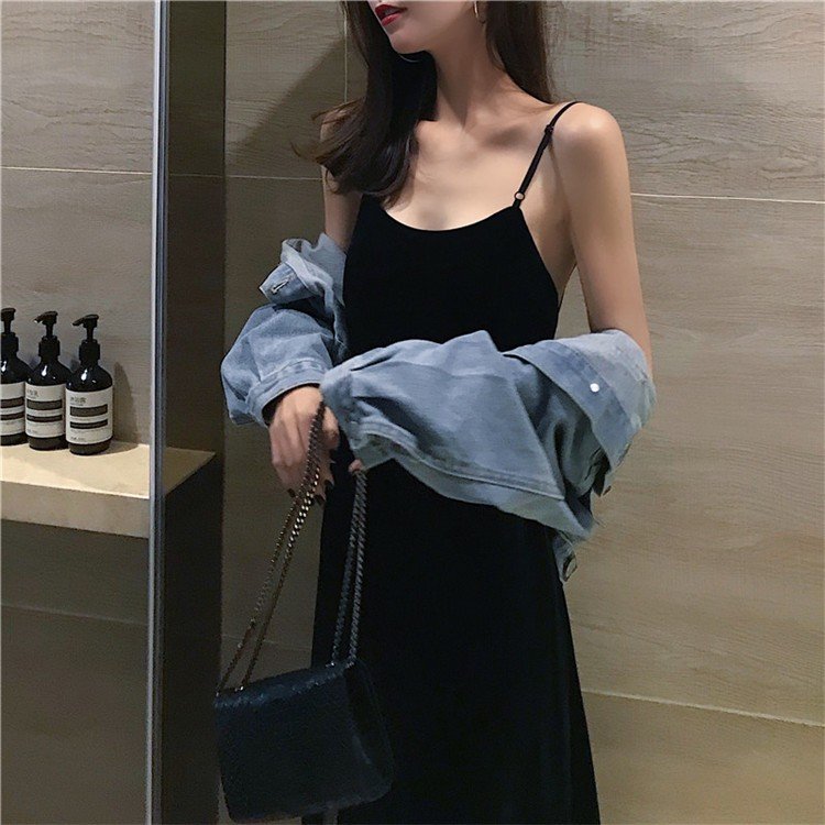 黒ワンピース キャミソール ワンピース レディース ロングワンピース ドレス キャミ ライニング付き ファッション 黒ワンピース オシャレ 春 大人 ワンピ 2019 コーデ ホワイトデー