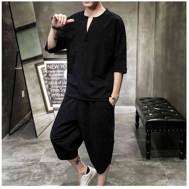 男性 シャツ 夏 セットアップ メンズ 半袖 綿麻 上下セット スウェット ジャージ 部屋着 薄 セットアッ..