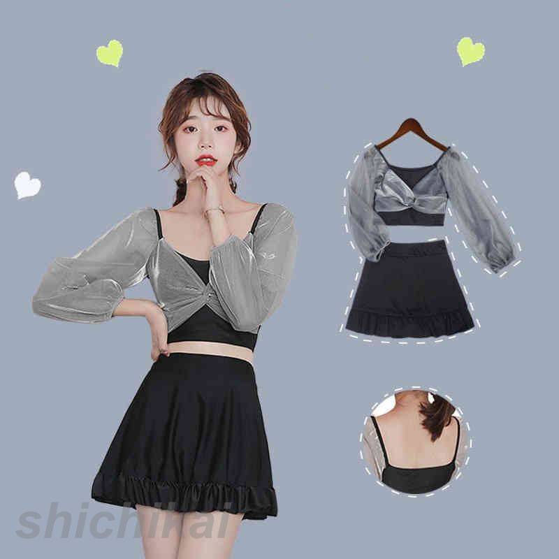 韓国ファッション 2点セット セットスカート ビキニ レディース 体型カバー 水着 かわいい 20代 30代 40代 ママ トレンド水着