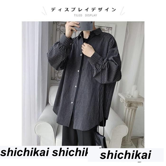 新生活 カジュアルシャツ メンズ シャツ ストライプ柄 ストライプシャツ 柄シャツ シャツアウター ライトアウター ゆったり ゆるシャツ トップス カジュアル 秋新作 秋 春 冬 秋ファッション 冬物 春物 秋物 プレゼント ギフト