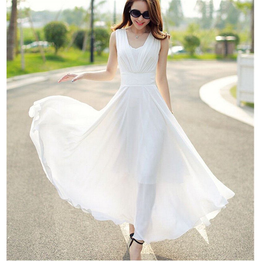 マキシワンピース シフォンワンピース ドレス マキシ丈ワンピース 通勤 結婚式 白 ホワイト 春 ロング マキシワンピ ワンピース レディース ホワイトデー プ...