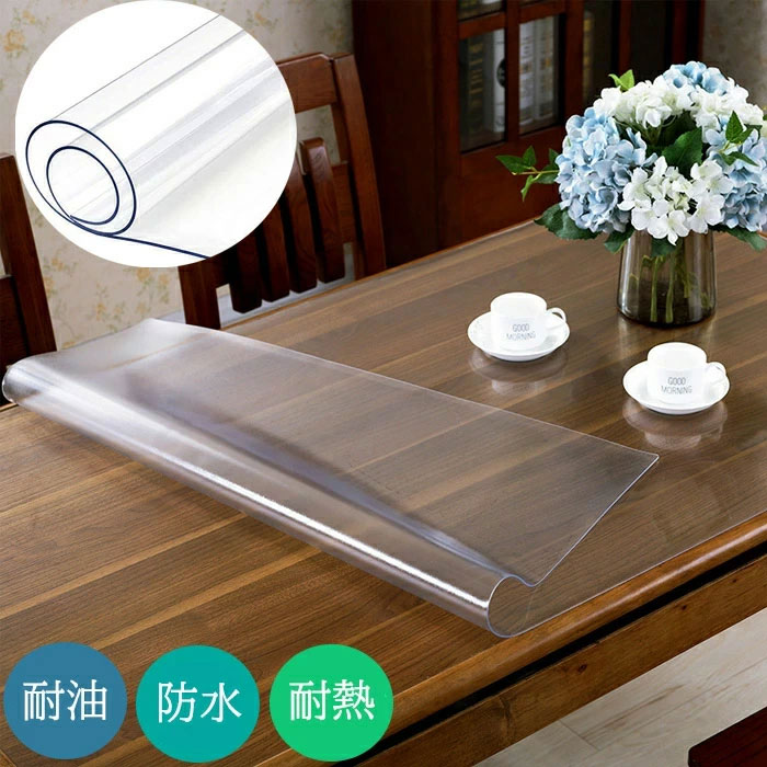 テーブルクロス 撥水加工 透明ビニール 卓上 正方形 正方形 軽量 防水 油防止 防カビ 汚れ防止 リビング チキン用 ダイニング 家庭用 業務用 シンプル 食卓 テーブル掛け 清潔便利 大きサイズ 客室 室内 オールシーズン おしゃれ 家用サイズ 厚さ1.5mm 手入れ簡単