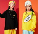 キッズダンス衣装 キッズ衣装 ロンティー ロンT トレーナートップス プリント プルオーバー 長袖 カジュアル 個性派 ストリートファッション ロック風 ヒップ...