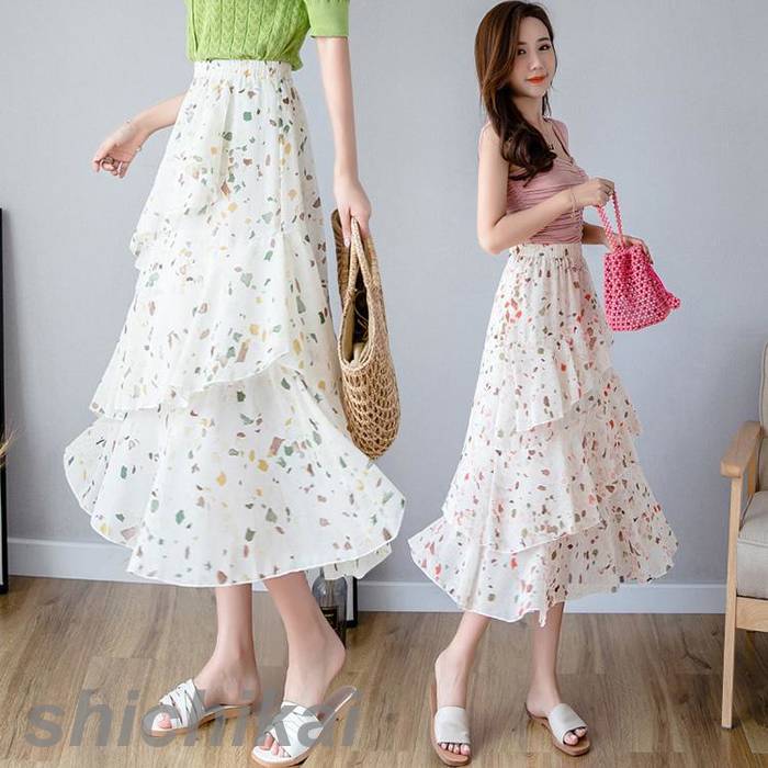 プリーツスカート レディース シフォン 花柄 夏 スカート 韓国風 Aライン ロング丈 フレア オシャレ 着痩せ コーデ マキシ丈 きれいめ ゆったり 30代 40代 50代 プレゼント
