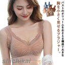 胸を小さく見せるブラ ノンワイヤー レディース 胸が小さく見えるブラ 見せブラ ワイヤレス ハーフトップ カップ付き リブ チョウ柄 シームレス ブラ 下着 イ...